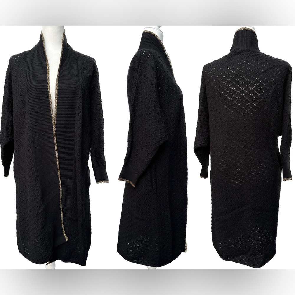 Roller Rabbit knitted coat-sweater with gold trim, medium/large